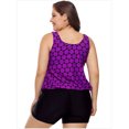 thumbnail image 4 of Women's Plus Size Swimwear Tankini Swimdress Two Piece Bathing Suit Tummy Control Swimsuit，Purple, 4 of 4