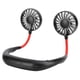 thumbnail image 2 of Miniventilador portátil con banda para el cuello, recargable por USB, de escritorio dual, con 3 velocidades, para colgar en el cuello (negro rojo), 2 of 5