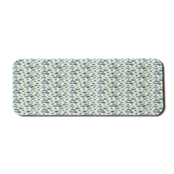 Floral Computer Mouse Pad, Rhythmic Simple Drawn Anemone Flowers Illustration, Rectangle Non-Slip Rubber Mousepad Large, 31" x 12" Gaming Size, Multicolor, by Ambesonne