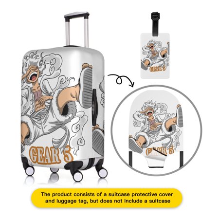 Anime One Piece Luffy Suitcase Covers for Luggage-Anime One Piece Luffy Luggage Cover-Hard Shell Suitcase Cover with Luggage Tag(21inch)