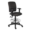 thumbnail image 1 of Boss Office Products Fabric Drafting Stool with Adjustable Arms in Black, 1 of 9