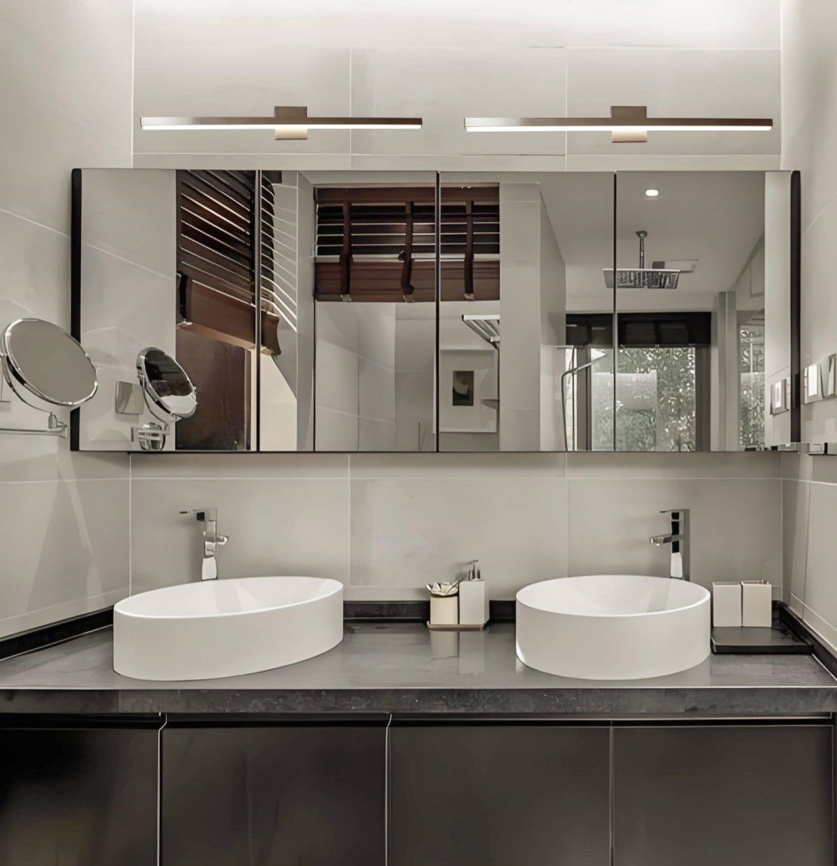 Goozegg 36 inch Bathroom Vanity Lights, 3CCT Modern LED Vanity Lighting Fixtures, 24 Watt, Nickel