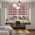 thumbnail image 6 of Curtains 63 Inch Length 2 Panels, Farmhouse Grommets Window Treatment Curtain, American Country Star Barn Red Brown Plaid Berry Thermal Curtains Drapes for Living Room/Bathroom, 6 of 9