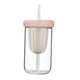 thumbnail image 2 of Taza de vidrio para beber Perfecl con infusor boca ancha portátil dibujos animados rosa 450ml, 2 of 8