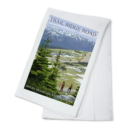 Rocky Mountain National Park, Colorado - Trail Ridge Road - Lantern Press Artwork (100% Cotton Kitchen