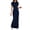 Navy Blue, variant on Women'S Solid Color Elegant Slim Fit Short Sleeve Dress Maxi Gown Casual Summer Chic Wear