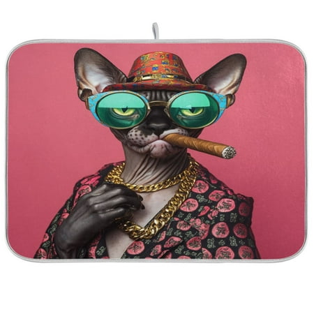 

Dish Drying Mat 16 x 18 Highly Absorbent Microfiber for Dishes Utensils A Sphynx