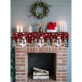 thumbnail image 6 of Christmas Mantel Scarf Fireplace Decorations for Living Room, Snowman Poinsettia Pine Tree Red Black Plaid Fireplace Mantel Scarf Cover Runner for Halloween/Thanksgiving/Christmas Decor 90"x17", 6 of 6