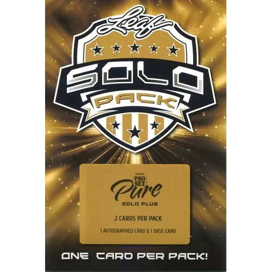 NFL Leaf 2024 Pro Set Pure Solo Plus Trading Card SOLO Pack (1 Autographed & 1 Base Card)
