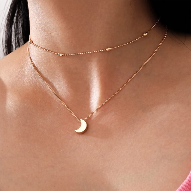 Heliisoer Multi-layer Alloy Plating Necklace Clavicle Chain