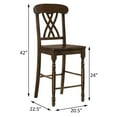 thumbnail image 6 of 2pcs Walnut Counter Height Stools With Cross Back Design - Dining Chairs Offering Comfortable Scooped Seat And Footrest (2) Style A Well-scooped For Enhanced Comfort, 6 of 6