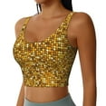 thumbnail image 2 of Pofeuu Bright Shiny Golden Print Sports Bra for Women Sexy Vest Yoga Running Gym Fitness Crop Bras Tops-Medium, 2 of 8