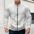 thumbnail image 5 of RMGVDSD Men's Zip Up Sweatshirt Hoodless Pullover Jacket Lightweight Athletic Activewear Casual Jacket Running Gym Sports Tactical Jackets Streetwear S, 5 of 6