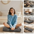 thumbnail image 6 of Meditation Floor Pillow 22×22 Inch 2 Pack Large Floor Cushions for Adults Square Tufted Corduroy Floor Pillows for Yoga Living Tatami Room Grey, 6 of 12