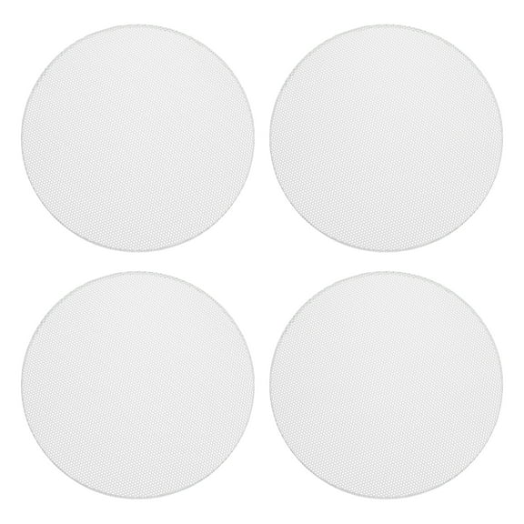 4Pcs 6 Inch Speaker Grills without Frame, White Metal Mesh Speaker Grill