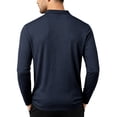 thumbnail image 5 of Satingcolo Men's Long Sleeve Polo Shirt Ribbed Knit Casua Button Down Collar Solid Color Workout Smart Casual Tops,Navy 3XL, 5 of 7