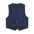 thumbnail image 3 of vastwit Kids Baby Boys Button Front Tuxedo Blazer Waistcoat Gentleman Wedding Formal Suit Navy Blue 140, 3 of 6