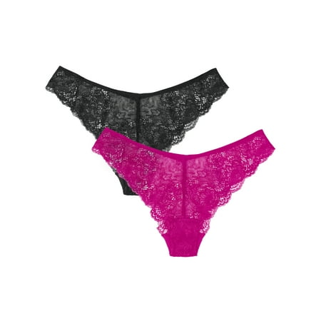 Smart & Sexy Women s Temptation Lace Brazilian Panty 2-Pack