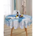 thumbnail image 3 of Round Tablecloth 60 Inch Whale Ocean Table Cloth Oil Spill Proof Waterproof Tablecloth Protector Blue Sky Animal Painting Round Table Cover for Dinner Party Picnic Kitchen Decor Indoor Outdoor, 3 of 5