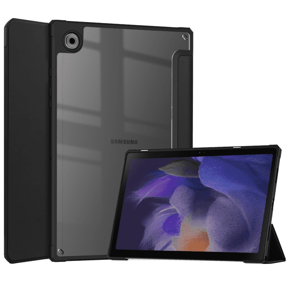 For Samsung Galaxy Tab A8 10.5" 2022 Models (SM-X200/X205), Shockproof Cover with Clear Clear Back, Auto Wake/Sleep, Black