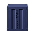 thumbnail image 4 of Benjara Metal Nightstand with 2 Open Compartment and USB Port, Blue, 4 of 4
