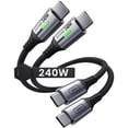thumbnail image 1 of Cable USB C INIU Short, 30 cm, 240 W, carga rápida, paquete de 2, 1 of 8