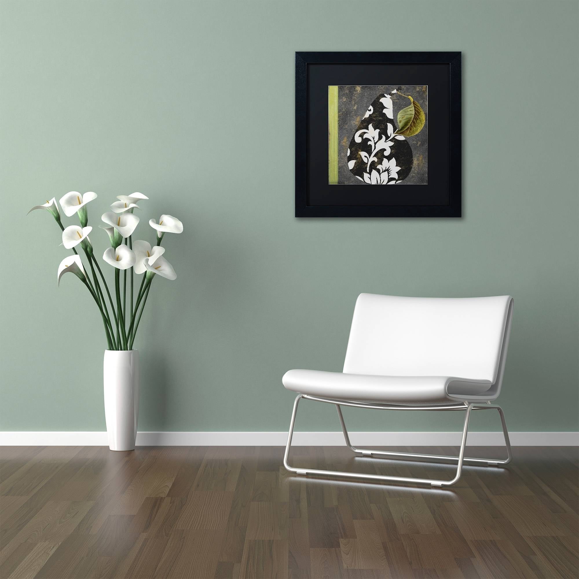 Trademark Fine Art "Decorative Pear II" Canvas Art by Color Bakery Black Matte, Black Frame