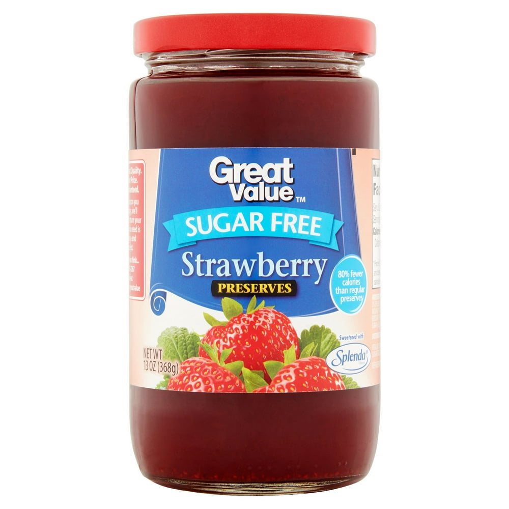 Great Value SugarFree Preserves Strawberry, 13 oz