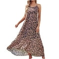 thumbnail image 2 of Lilgiuy Womens Summer High Low Ruffle Maxi Dress Spaghetti Strap Print Flowy Beach Long Dress Ethnic Versatile Style Sundress, 2 of 5