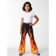 thumbnail image 3 of 5-6Y Girls Colored Flared Pants Digital Print Trousers Slim-Fit Wide Leg Flare for Spring Summer Autumn, 3 of 6