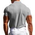 thumbnail image 3 of FAIWAD Men's Classic Shirts Slim Muscle Short Sleeve Golf Tshirts Summer Casual Button Down Workout Tops, 3 of 9