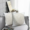 thumbnail image 6 of LALILO Throw Pillow Covers Round Star Sand Ocean White Shell Cushion Cover 18" x 18", 2 Pack, 6 of 6