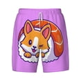 thumbnail image 4 of Lsque Mens Swim Trunks Corgi In Sushi Roll Pattern - Bathing Suit Compression Liner - Beach Swim Shorts Swimwear - (S-3XL) - Stretch Quick Dry -3X-Large, 4 of 9