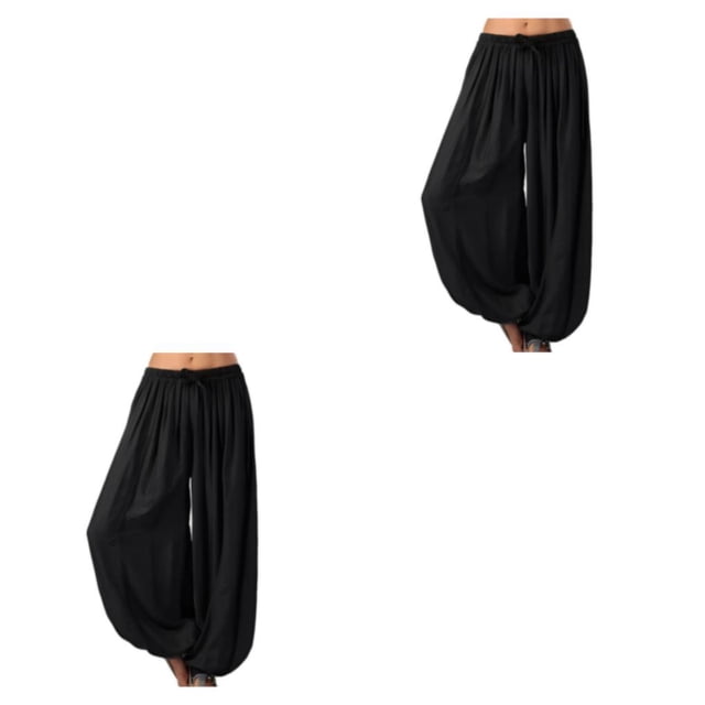 Pantalones de pierna ancha Minnieouse para mujer y niña Negro XXL 2Conjunto
