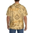 thumbnail image 7 of PAYOHTO Vintage Globe Compass World Map Mens Hawaiian Casual Short-sleeved Shirt Tropical Summer Beach Button Down Shirts, 7 of 7