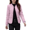 thumbnail image 2 of Cadancy Womens Bomber Jackets Lightweight Cropped Quilted Jacket with Pockets Button Down Long Sleeve Vintage Padded Coats 2025 Winter Fashion Casual Down Coat, 2 of 9
