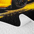 thumbnail image 5 of Castle Fairy Retro Racing Car Quilt King,Race Flag Print King Coverlet Set for Bedroom,Yellow Black, 5 of 7