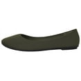 thumbnail image 2 of Forever Shoes Women Ballet Flats Round Toe Gel Memory Foam Insole Comfortable Satin Material FLEXIBLE-62 Khaki Olive Green 7.5, 2 of 3