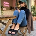thumbnail image 5 of Cushionaire Lanky Strappy Sandals for Women, Trendy Multi-Strap Square Toe Flat Slide Womens Sandals with Cushioned Footbed, 5 of 16
