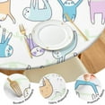 thumbnail image 4 of Waterproof 52 inch round tablecloth with adorable sloth print, elastic drawstring and outdoor-safe, 4 of 7