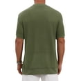 thumbnail image 3 of INSPIRE CHIC Men's Waffle Texture Short Sleeve Crew Neck Solid Casual Knitted T-Shirts S Olive Green, 3 of 6