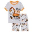 thumbnail image 2 of WIBACKER 2-9 Years Boys Short Sleeve Sleepwear Kids Summer Pjs Children Sleepwear 2-Pieces Excavator 7T, 2 of 12