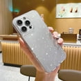 thumbnail image 3 of Compatible with iPhone 14 Pro Max Case 6.7 inch, Cute Glitter Bling Slim Bumper Shockproof Sparkly Soft Phone Case for Women Girls (Silvery), 3 of 13