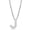 Silver, variant on Initial Letter J Necklace, Moissanite, 925 Sterling Silver, Rose Gold Vermeil