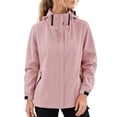 thumbnail image 6 of Windbreaker Jacket for Women Detachable Hooded Windproof and Waterproof Jacket with Pockets Solid Color Hooded Zip Up Casual Lightweight Hiking Travel Jackets, 6 of 6