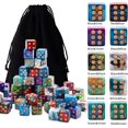 thumbnail image 3 of GFDYREE 100 Pieces Dices 12mm 6 Sided Dice Two Tone Square Corner Dices Tiny Game Dice for Tenzi, Farkle, Yahtzee, Bunco or Teaching Math with a Drawstring Storage Bag, 3 of 7