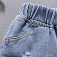 thumbnail image 6 of tarylea Girls Denim Shorts Elastic Waisted Jeans Shorts Bowknot Frayed Hem Pull on Summer Shorts, 6 of 9