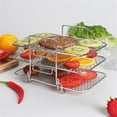 thumbnail image 1 of Iodue Rack 304 Stainless Three Layer Steaming Rack Air Fryer Accessories Grill Three Layer Steaming Rack Fruit And Vegetable Dehydration Rack, 1 of 4