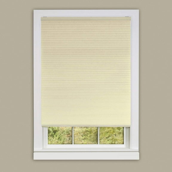 HomeStock Urban Upmarket Cordless Light Filtering Cellular Pleated Window Shades - 29"W x 64"L, Alabaster - Room Darkening Top-Down Honeycomb Pull Down Blinds for Windows and Skylights