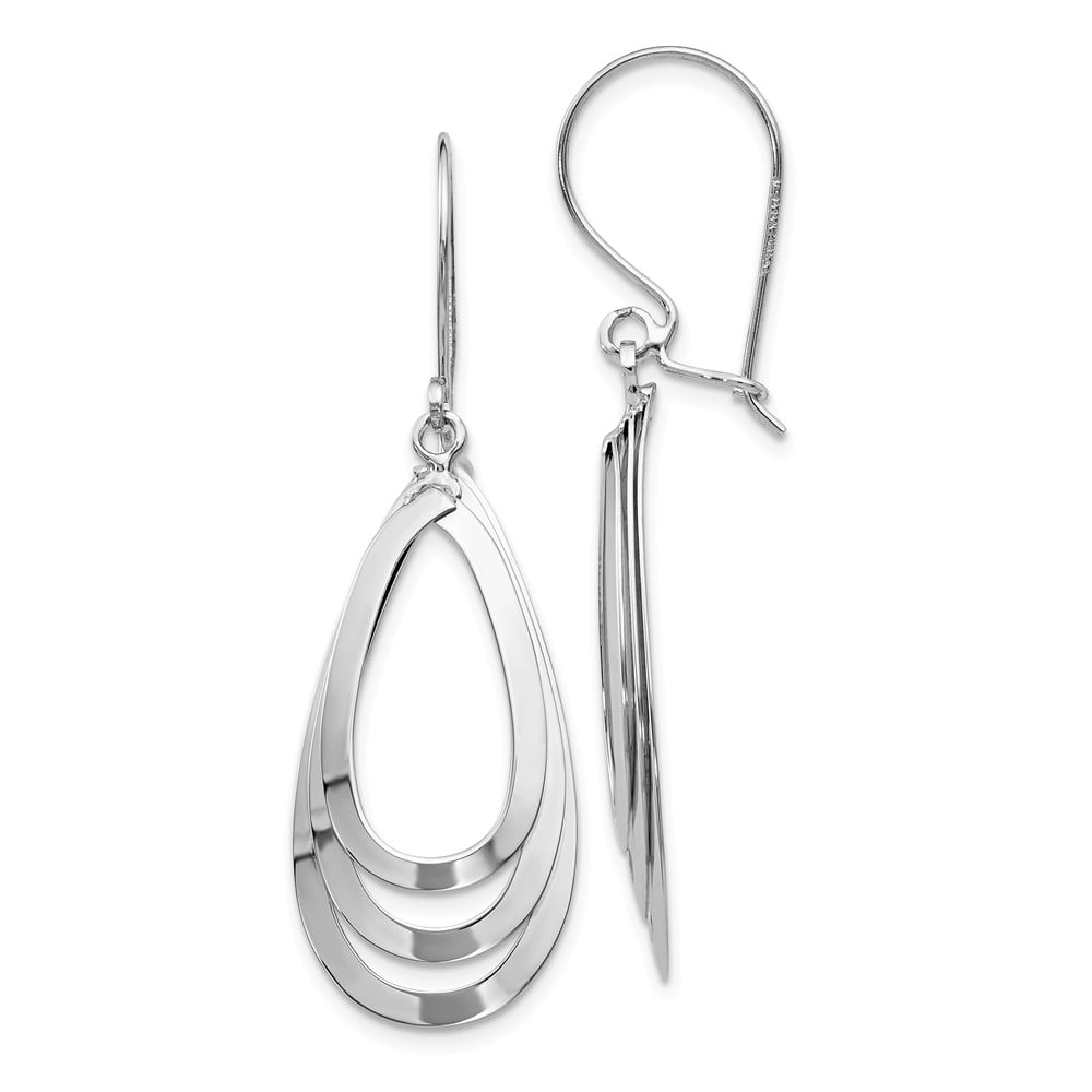 Details about   Leslie's Real 14kt White Gold Polished Dangle Earrings 